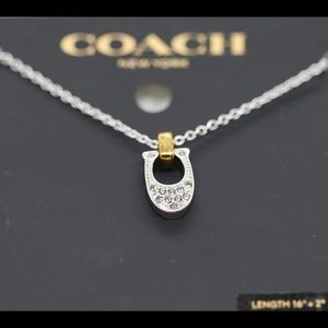 Coach Pave Signature Crystal C Necklace